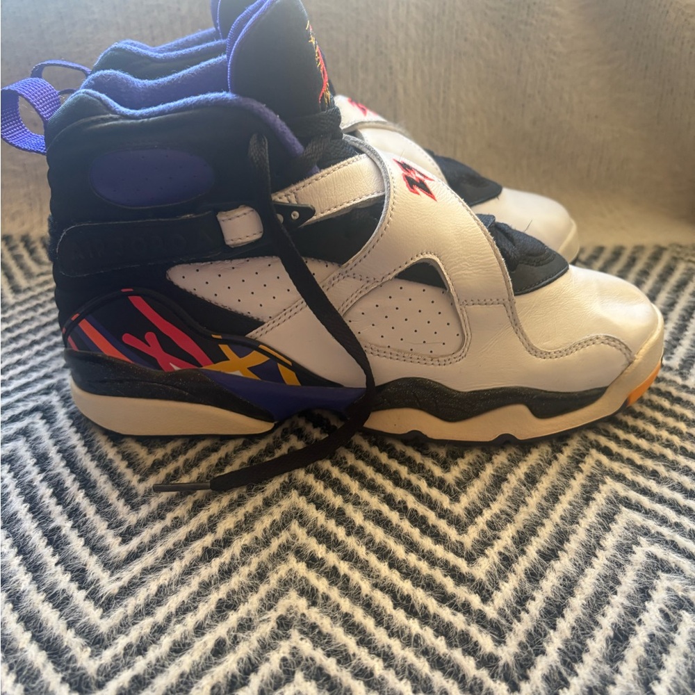 Nike Air Jordan 8 Retro Three-Peat 305368-142‎ White Black Concord Infrared 6.5Y